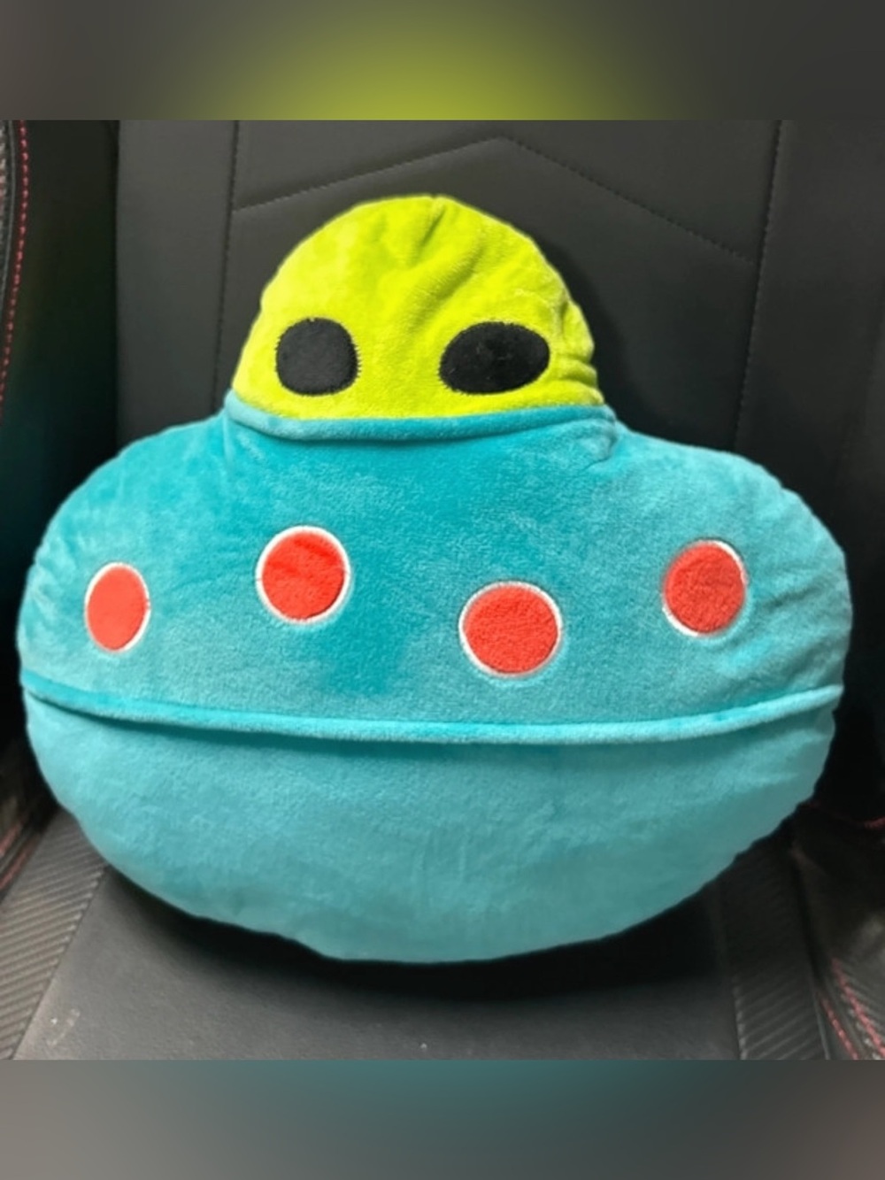 Target Plush UFO Pillow - Teal, Lime, and Red Accents